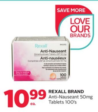 Rexall Rexall brand anti-nauseant 50mg tablets 100's offer