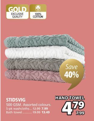 JYSK Stidsvig hand towel offer