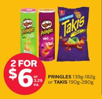 Rexall Pringles 139g-182g or takis 190g-280g offer