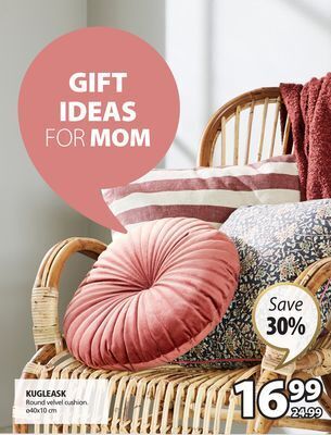 JYSK Kugleask round velvel cushion offer