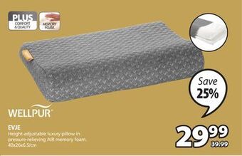JYSK Wellpur evje height-adjustable luxury pillow offer