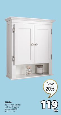 JYSK Aldra 2 door wall cabinet with shelf offer