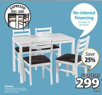 JYSK Ersmark 5-piece dinette offer