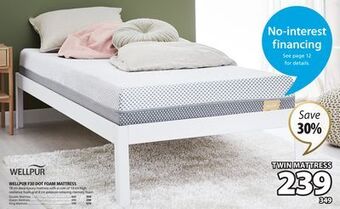 JYSK Wellpur f30 dot foam mattress offer