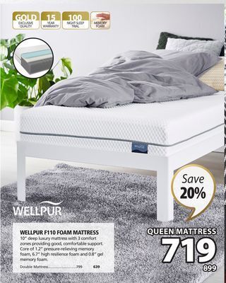 JYSK Wellpur f110 foam mattress offer