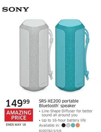 The Source Sony srs-xe200 portable bluetooth speaker offer