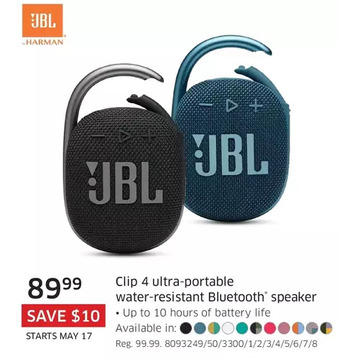 The Source Jbl clip 4 ultra-portable water-resistant bluetooth speaker offer