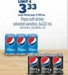 Real Canadian Superstore Pepsi soft drinks, 6x222 ml offer