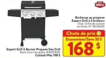 Walmart Expert Grill 3-Burner Propane Gas Grill Each. Cast iron grate. #30231630. offer