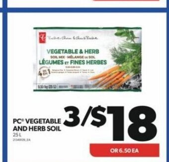 Real Canadian Superstore PC VEGETABLE AND HERB SOIL 25L offer