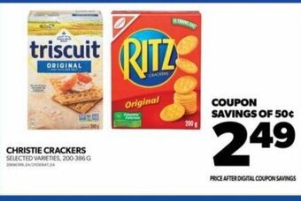 Real Canadian Superstore CHRISTIE CRACKERS SELECTED VARIETIES, 200-386 G offer
