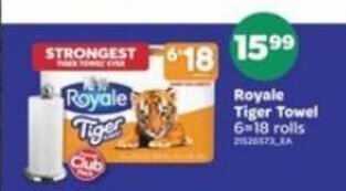 Real Canadian Superstore Royale Tiger Towel 6-18 rolls 2526573,A offer
