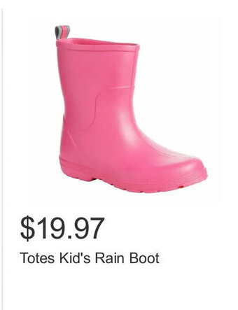 Costco Totes Kid's Rain Boot offer