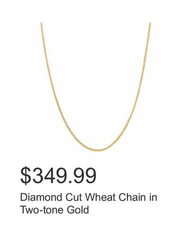 Costco Diamond Cut Wheat Chain in Two-tone Gold offer