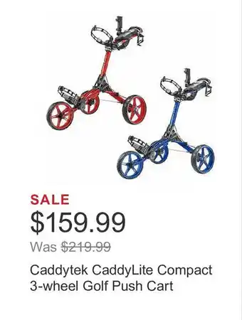 Costco Caddytek CaddyLite Compact 3-wheel Golf Push Cart offer