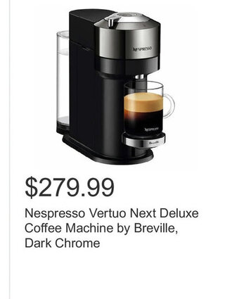 Costco Nespresso Vertuo Next Deluxe Coffee Machine by Breville, Dark Chrome offer