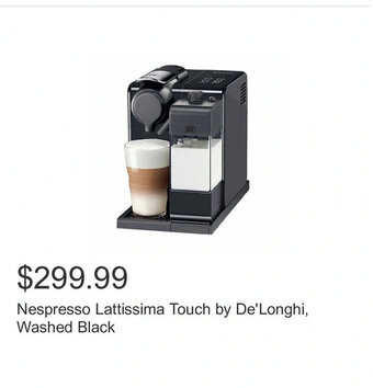 Costco Nespresso Lattissima Touch by De'Longhi, Washed Black offer