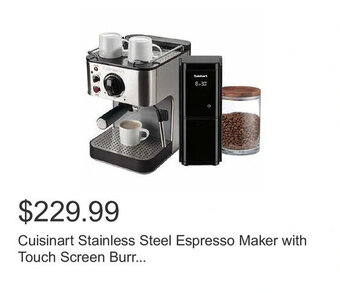 Costco Cuisinart Stainless Steel Espresso Maker with Touch Screen Burr... offer