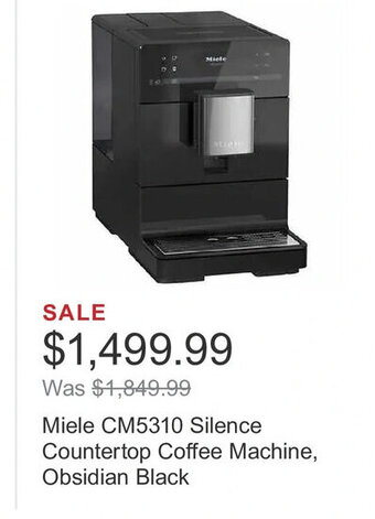Costco Miele CM5310 Silence Countertop Coffee Machine, Obsidian Black offer