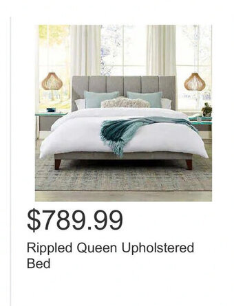 Costco Rippled Queen Upholstered Bed offer