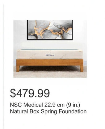 Costco NSC Medical 22.9 cm (9 in.) Natural Box Spring Foundation offer