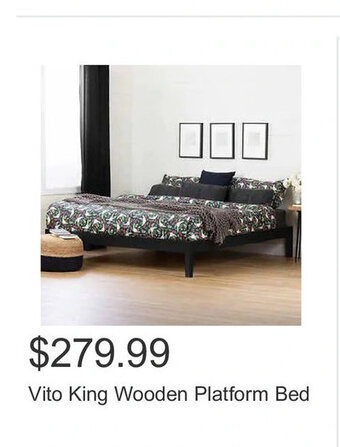 Costco Vito King Wooden Platform Bed offer