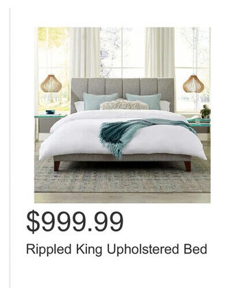 Costco Rippled King Upholstered Bed offer