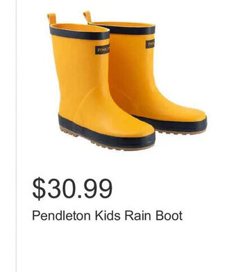 Costco Pendleton Kids Rain Boot offer