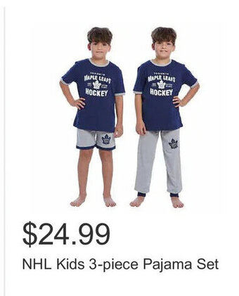 Costco NHL Kids 3-piece Pajama Set offer