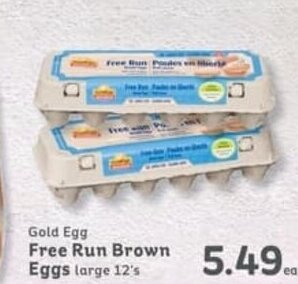 IGA Gold Egg Free Run Brown Eggs large 12's offer