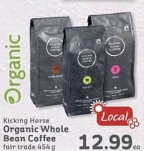 IGA Kicking Horse Organic Whole bean coffee 454g offer