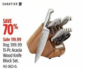 Canadian Tire SABATIER 13-Pc Acacia Wood Knife Block Set. offer
