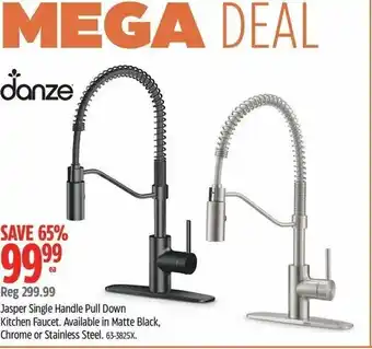 Canadian Tire danze Jasper Single Handle Pull Down Kitchen Faucet. Available in Matte Black, Chrome or Stainless Steel. 63-3825x. offer