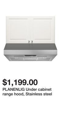 IKEA Planenlig under cabinet range hood, stainless steel offer