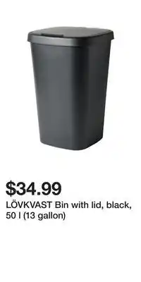 IKEA Lövkvast bin with lid, black, 50 l (13 gallon) offer