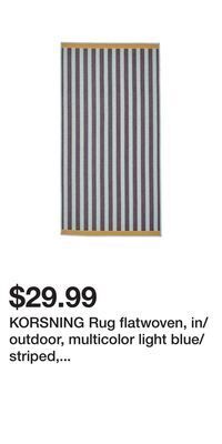 IKEA Korsning rug flatwoven, in/outdoor, multicolor light blue/striped, 80x150 cm (2 ' 7 x4 ' 11 ) offer