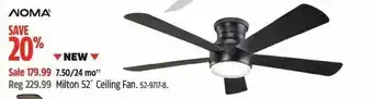 Canadian Tire NOMA Milton 52" Ceiling Fan. 52-9717-8. offer