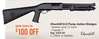 Cabela's Churchill 612 pump-action shotgun offer