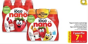 Walmart iögo nanö Drinkable Yogurt Selected flavours. 6 x 93 ml. #30343878. offer