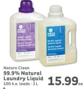 IGA Nature Clean 99.9% Natural Laundry Liquid offer