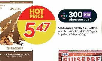 Sobeys KELLOGG'S Family Size Cereals selected varieties 480-625 g or Pop-Tarts Bites 400 g offer