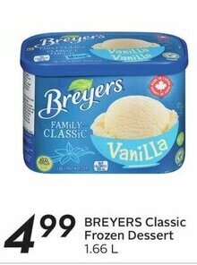 Sobeys BREYERS Classic Frozen Dessert 1.66 L offer