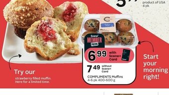 Sobeys COMPLIMENTS Muffins 4-6pk 400-600g offer