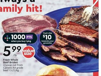 Sobeys Fresh Whole Beef Brisket offer