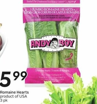 Sobeys Romaine Hearts 3pk offer