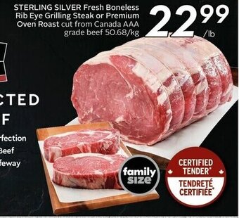 Sobeys STERLING SILVER Fresh Boneless Rib Eye Grilling Steak or Premium Oven Roast offer