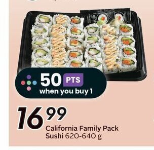 Sobeys California Family Pack Sushi 620-640 g offer