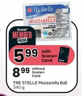 Sobeys TRE STELLE Mozzarella Ball 340 g offer