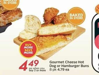 Sobeys Gourmet Cheese Hot Dog or Hamburger Buns 8 pk offer