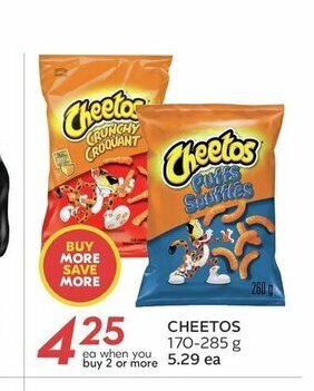 Sobeys CHEETOS 170-285 g offer